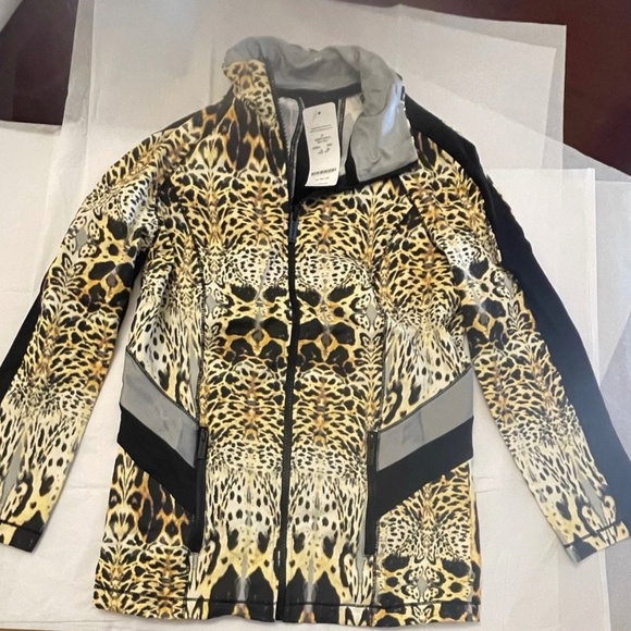 NWT! Bebe Bebe Sport Cheetah Print Funnel Jacket Zip-Up SMALL Made In USA - Picture 4 of 15